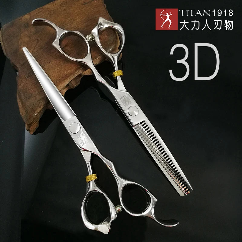 Hikari Titan 3D Professional Japanese Hair Scissors – Cutting & Thinning Shears for Barbers & Hairdressers