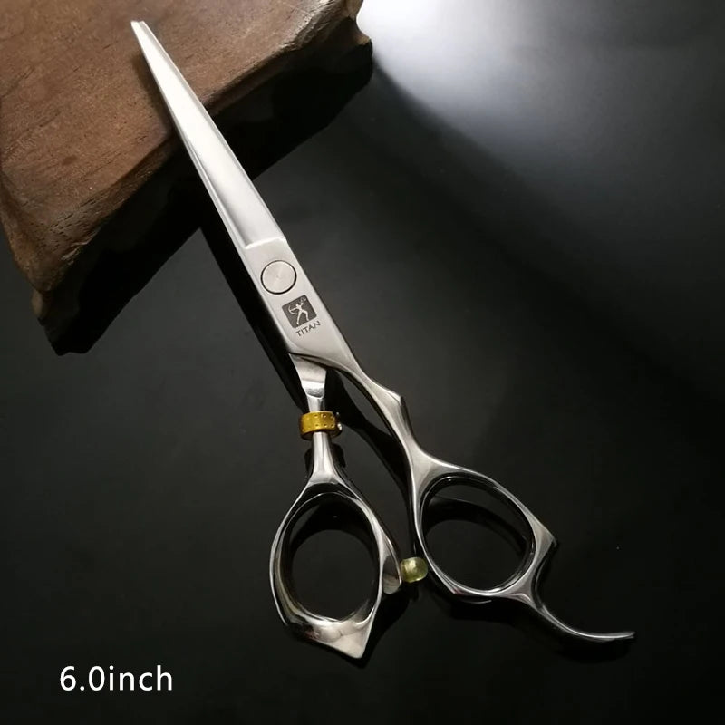 Hikari Titan Professional Japanese Barber Scissors – Hair Cutting & Thinning Shears, 440C Steel, 5–6.5