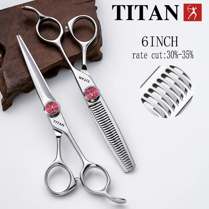 Hikari Titan Professional Japanese Hair Scissors – VG10 Steel Cutting & Thinning Shears, 6.0–6.5”