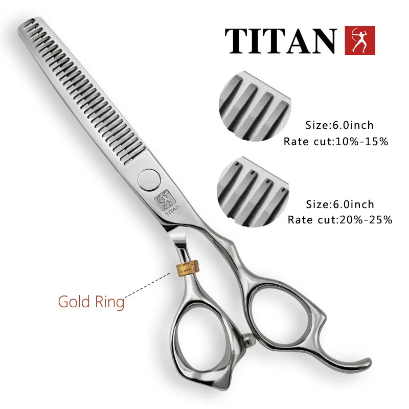 Hikari Titan Professional Japanese Hair Scissors – 440C Steel Cutting & Thinning Shears, 5.0–6.5”